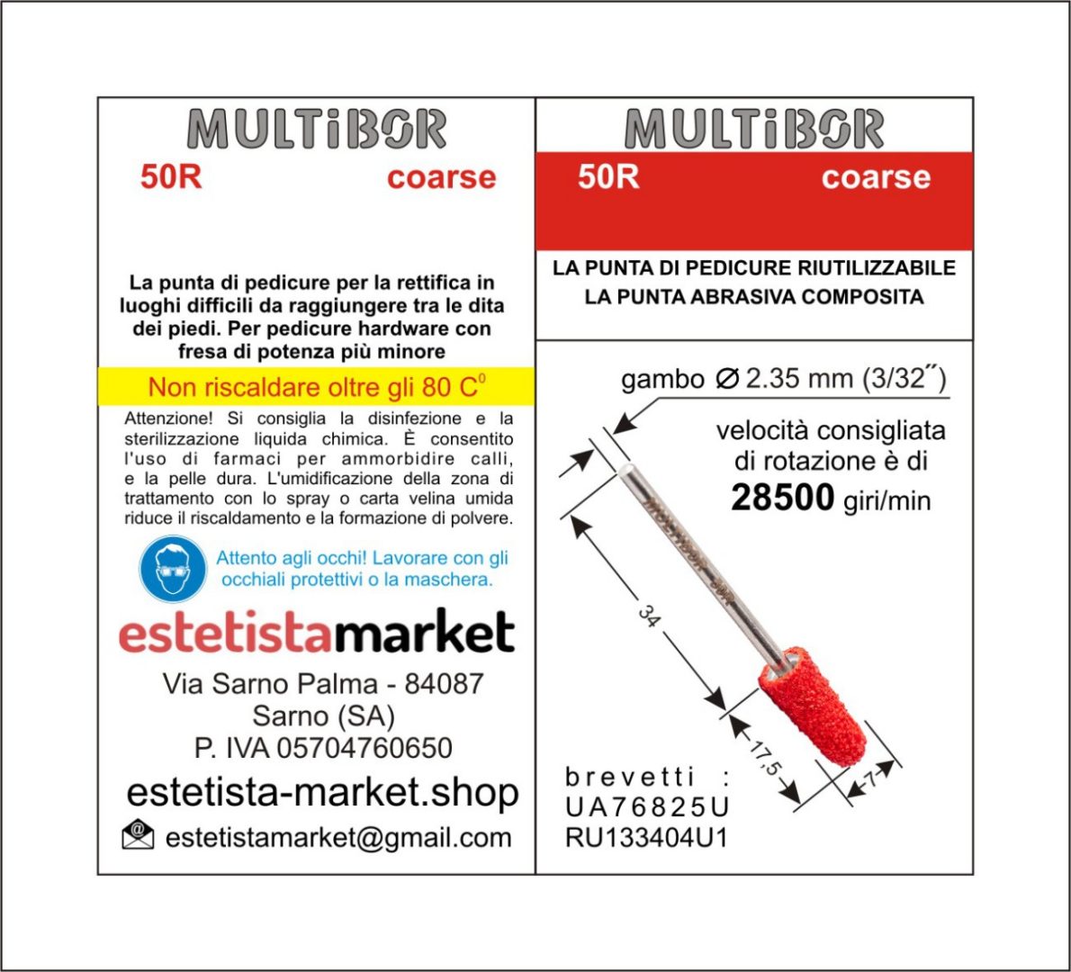 Fresa per pedicure <br>50R – 40 Grit, <br>Ø 7mm - immagine 2