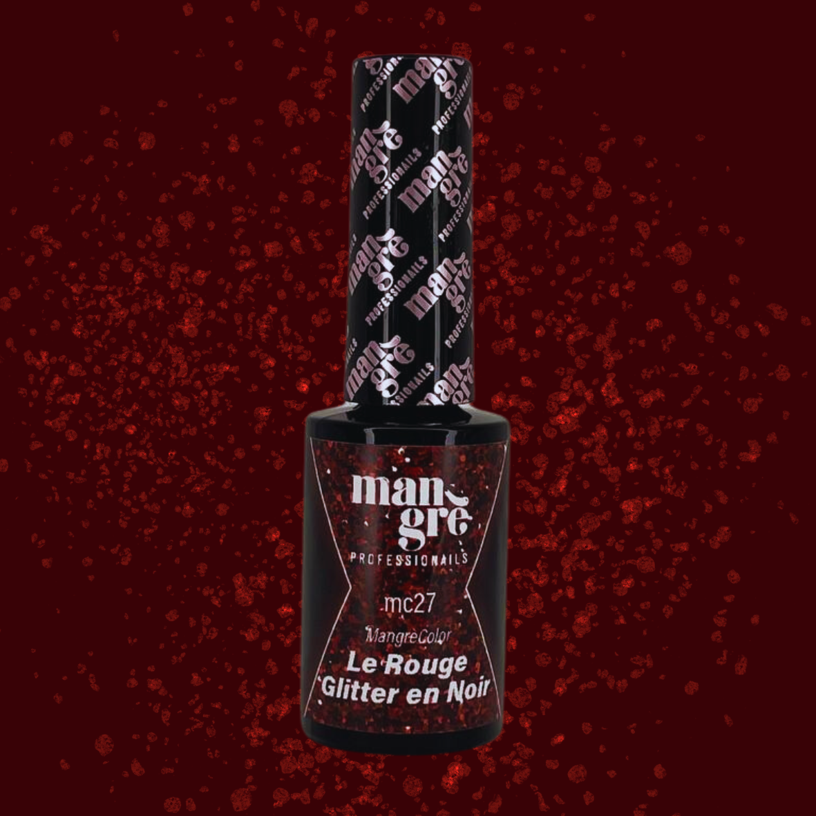 Smalto semipermanente Mangrè Color Le RougeGlitter Noir-8m - immagine 2